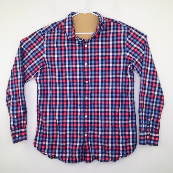 Old Navy Other - Old Navy Men's Large Shirt Purple Red Plaid Classic Long Sleeve Button Up BN8